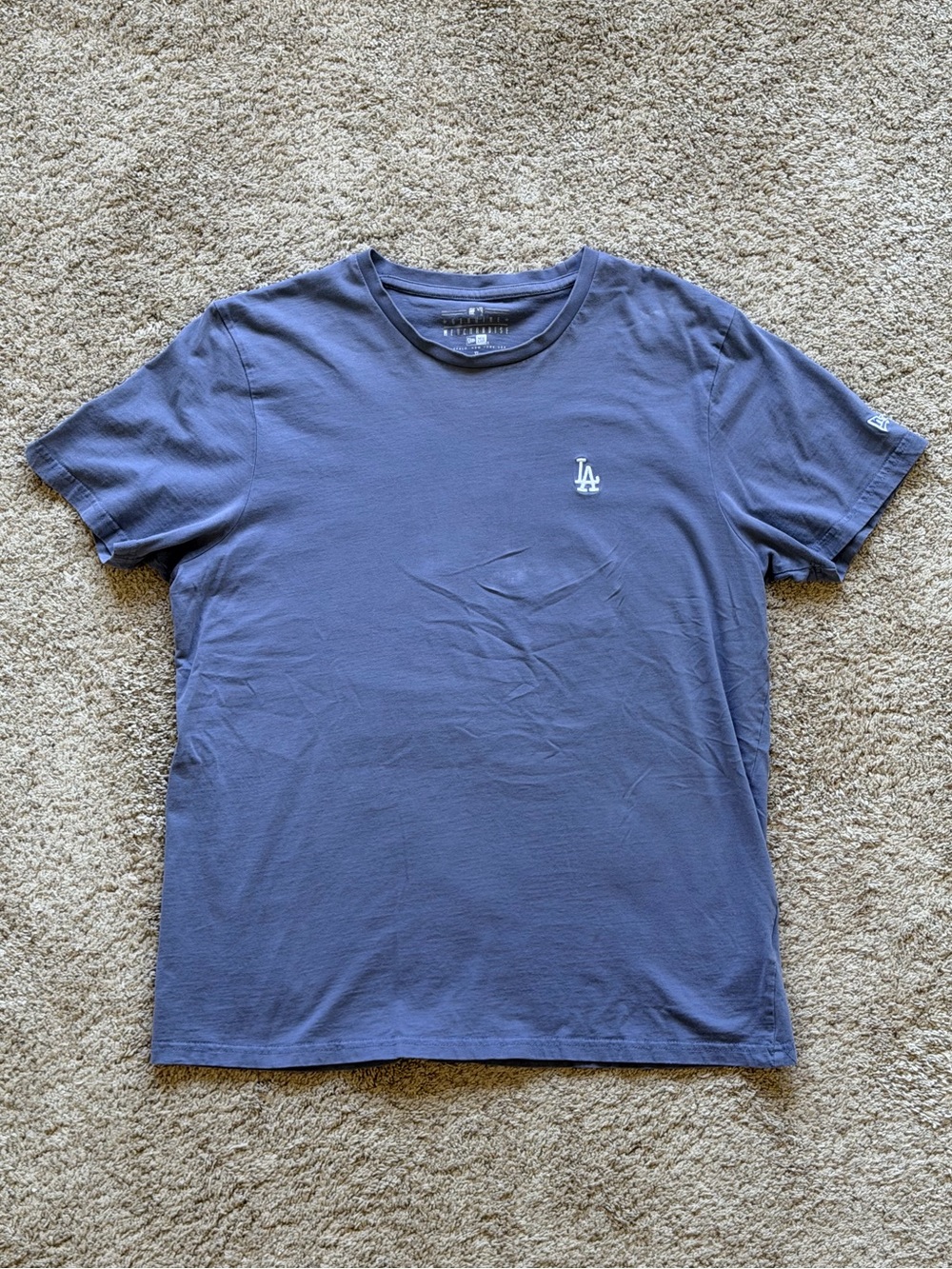 New Era Pastel Mini Logo Tee LA Dodgers Dusty Blue T-Shirt - Fits like a Large
